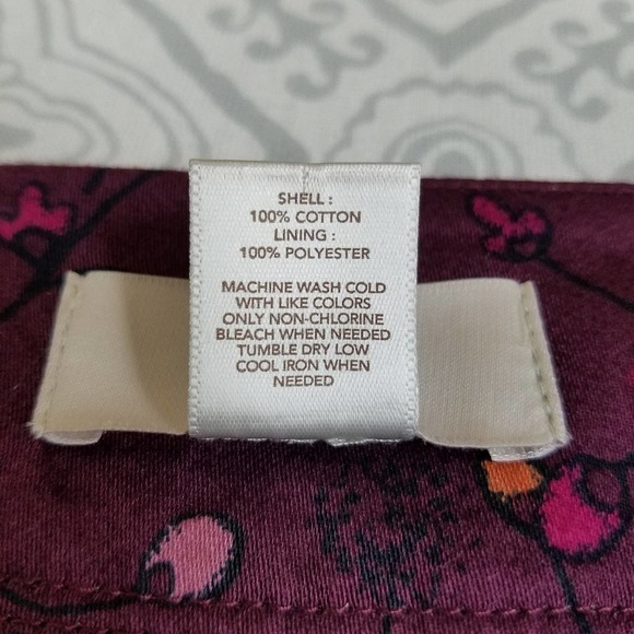 Ann Taylor LOFT Maroon Pink Print Mini Skirt - Picture 8 of 8